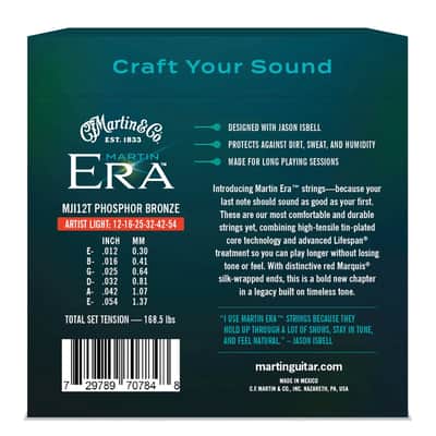 Martin Era Treated Jason Isbell Acoustic Guitar Strings Phosphor Bronze 12-54 image 2