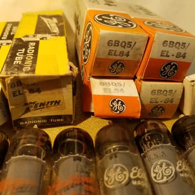 G.E Matched Pair (2) EL84 6BQ5 tNOS AT1000 TESTED Vacuum Tubes beam power pentode 1956-1975 image 8
