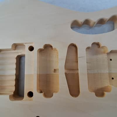 Unfinished 7 string guitar body, basswood, Universe style, rear route, HSH - B8a image 2