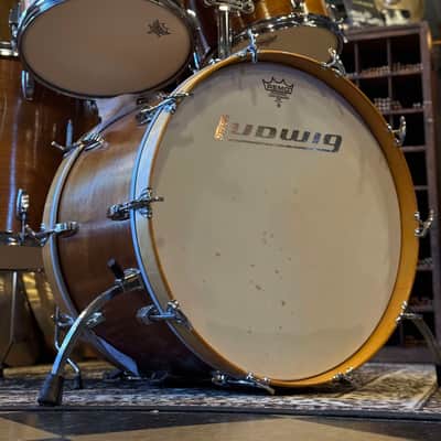 VINTAGE 1970's Ludwig Hollywood Outfit in Natural Mahogany - 14x22, 8x12, 9x13, 16x16 image 12