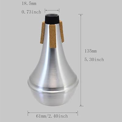 Trumpet Straight Mute,HoFire Lightweight Aluminum Practice Trumpet Mute Silencer image 3