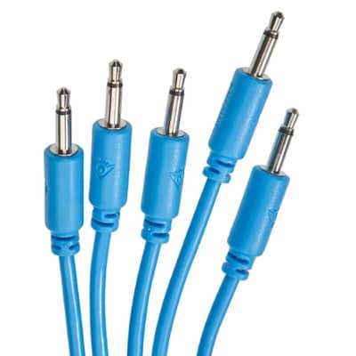 Black Market 3.5mm TS Mini-Jack Plug Patch Cables (50cm/blue/pack of 5) image 3