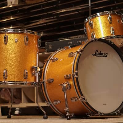 Ludwig 13/16/22" Classic Maple Fab Drum Set - Gold Sparkle image 1