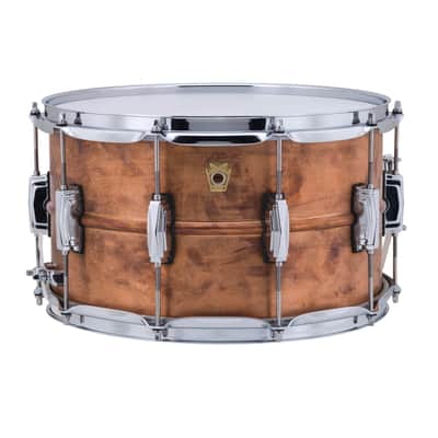 Ludwig Copperphonic 8x14" Copper 10-Twin Lug Raw Finish Seamless Shell Snare Drum | Authorized Dealer image 1