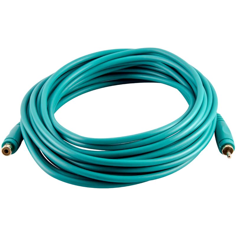 25 Foot Green RCA Male to RCA Female Audio Extension Cable AV RCA Extender Cord image 1