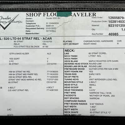 2022 Fender - Stratocaster - LTD 64 Relic - ID 5096 image 23