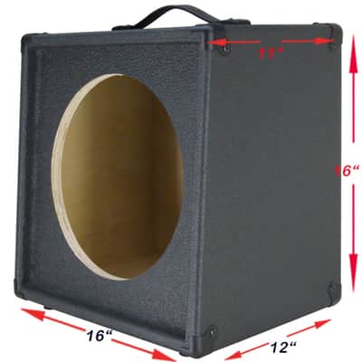 1x12 Extension guitar speaker empty cabinet charcoal black tolex slanted front shape G1X12SL-CBTLX US Made.. image 2