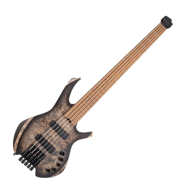 Cort SPACE5SDB Space 5 Poplar Burl Top Soft Maple Body 7pcs Roasted Maple, Walnut, Purple Heart & Maple Neck 5-String Bass Guitar w/Gig Bag image 1