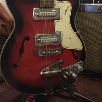 Sekova Semi Hollow Mid 60s Red Burst Electric Guitar image 1