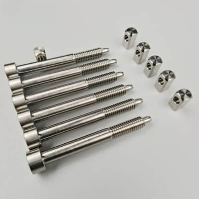 Japanese-made titanium double tremolo electric guitar bridge string clamp string lock small iron block tail hexagon long screw image 1