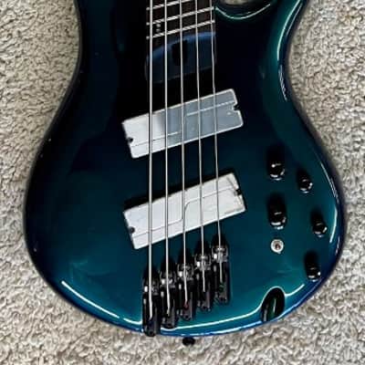 Mint Ibanez SRMS725BCM SR Workshop 5-String Electric Bass Guitar, Blue Chameleon image 1