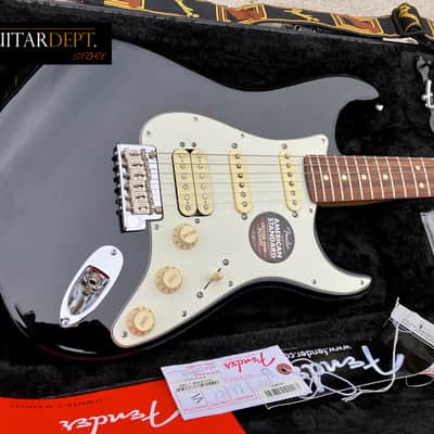 ♚ PRISTINE ♚2014 Fender American Standard Stratocaster HSS *USA♚BLACK♚Custom Shop PuPs image 5