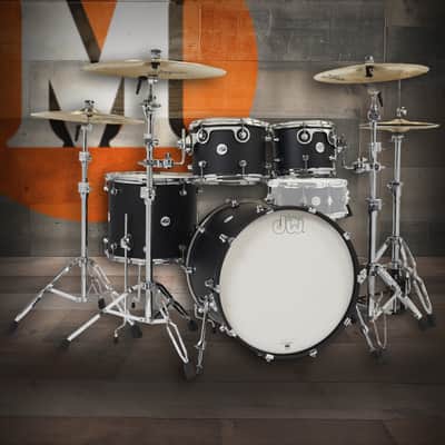 DW Design Series 4-Piece Drum Kit - 22" Black Satin (DDLM2214BL) image 1