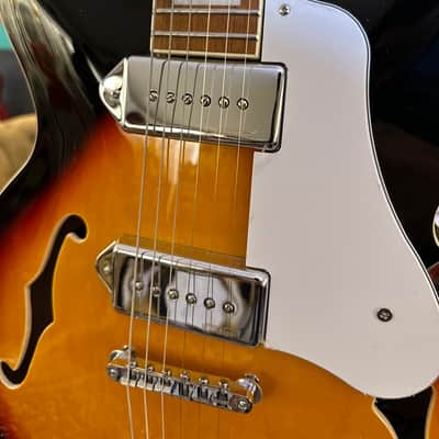 Vintage Guitars VSA500PSB VINTAGE SEMI ACOUSTIC GUITAR TWIN W90