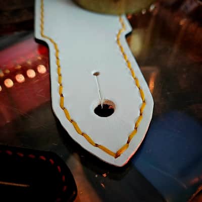White Wolf - Handmade and hand stitched leather guitar strap [SOLD, MORE MADE TO ORDER] image 6