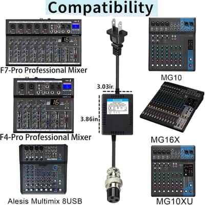 AC17VX2 1500mA High-Power Mixing Console Mixer Power Supply AC Adapter 3-Pin Connector Plug for Yamaha F4/F7/6FX/MG82X/MG10U/MG10xuf/PA-10/Alesis Multimix 8 USB/MG16/MG166CX/MG166C/ MX1804X image 6
