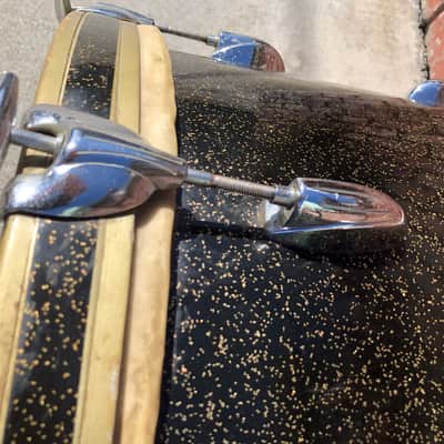 Ultra-rare Gretsch Bass Drum  Anniversary Black Sparkle 1958  22” image 14