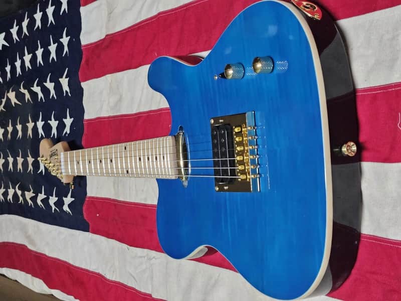 UPGRADED NEW MAPLE FLAMED SOLID 6 STRING COZART TL ELECTRIC GUITAR image 1