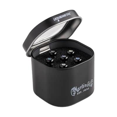 Martin Liquid Metal Bridge Pin Set - Gloss Black with Pearl image 2