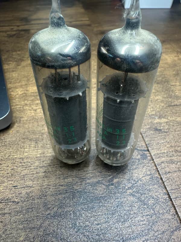 Sylvania 6BQ5 EL84 matched pair vacuum tubes USA image 1