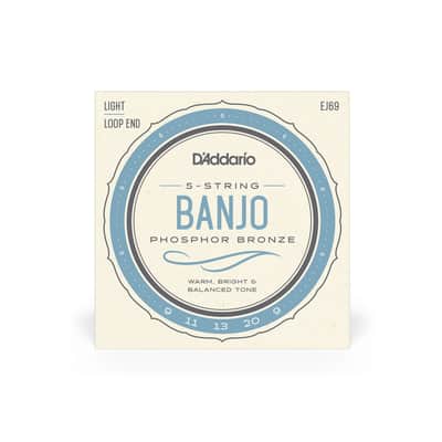 EJ69 Phosphor Bronze Light Gauge 5-string Banjo Strings - 09-20 Gauge image 1