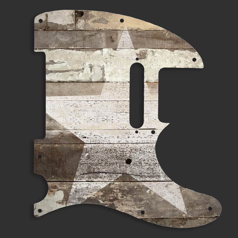 Miraculum Workshop Tele-Style Pickguard – Rustic Texas Star Design image 1