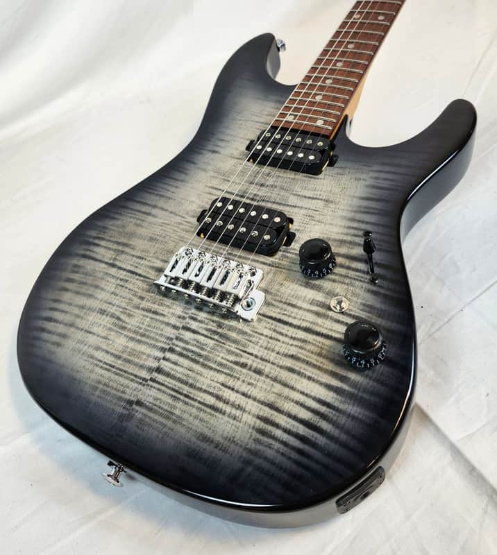 Ibanez AZ24S1F Standard, Flame Maple Top, Transparent Black Sunburst image 1