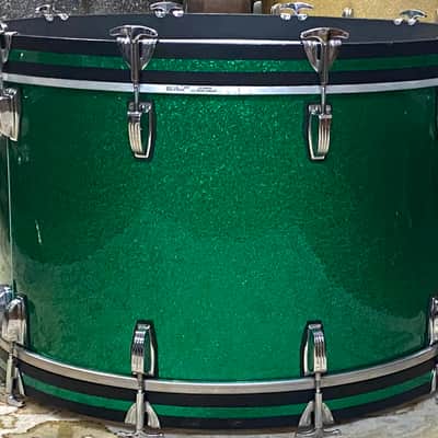 Ludwig Green Sparkle 4-Piece Set - 14” 16” 18” 26” (Bonham Sizes) - Good Condition image 5