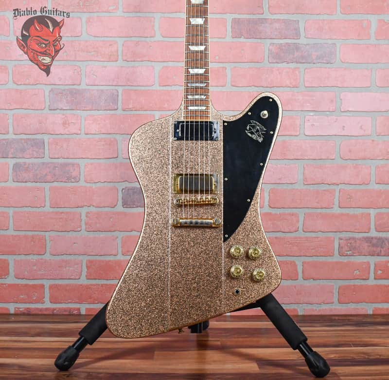 Gibson Custom Shop Original Firebird V 1 of 1 Gold Sparkle NAMM 1991 Owned by G.E. Smith / Signed & Dated by Tom Murphy w/OHSC image 1
