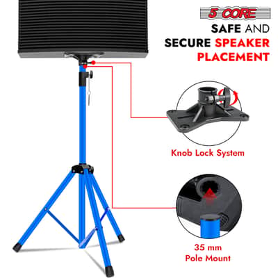 5 Core Speaker Stand Height Adjustable 72" Heavy Duty PA DJ Tripod Studio Monitor Stands image 5