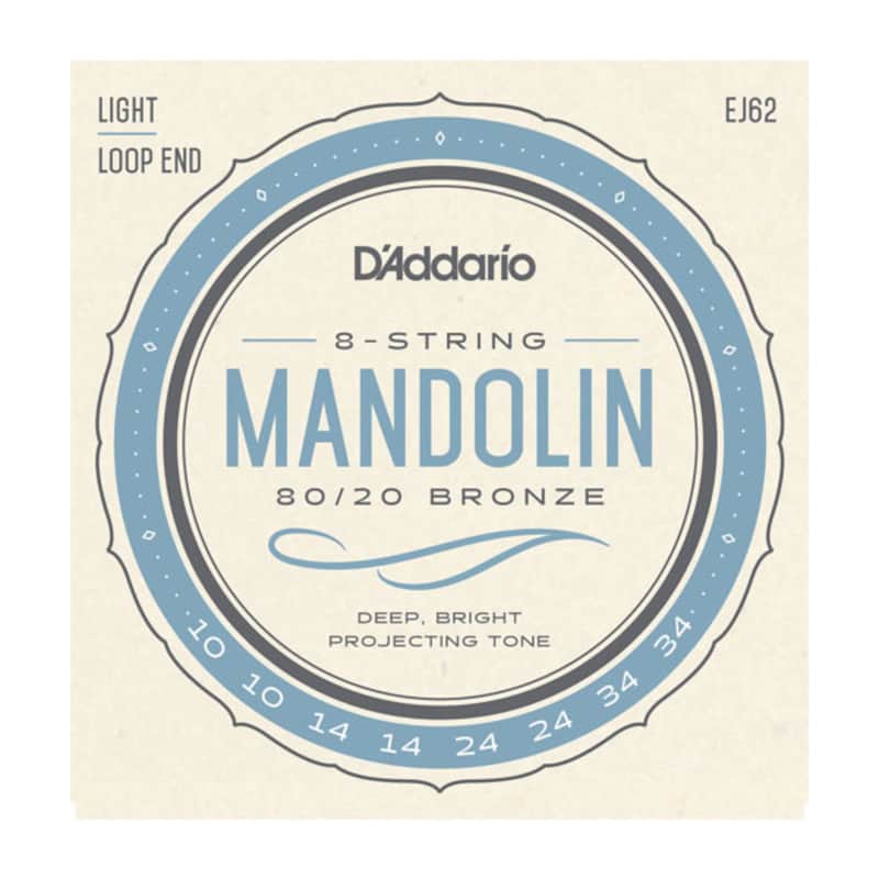 D'Addario D''Addario EJ62 80/20 Bronze Mandolin Strings, Light, 10-34 image 1