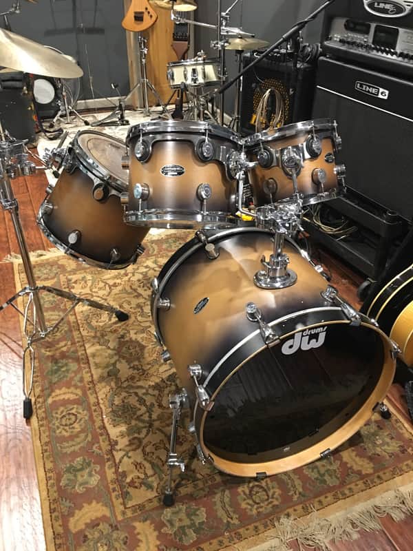 pdp tobacco burst PDP Pacific FS Series Birch Drum Set 10/12/14/22 w/tom arms