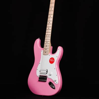 Squier Sonic Stratocaster HT H, Maple FB, Flash Pink image 6