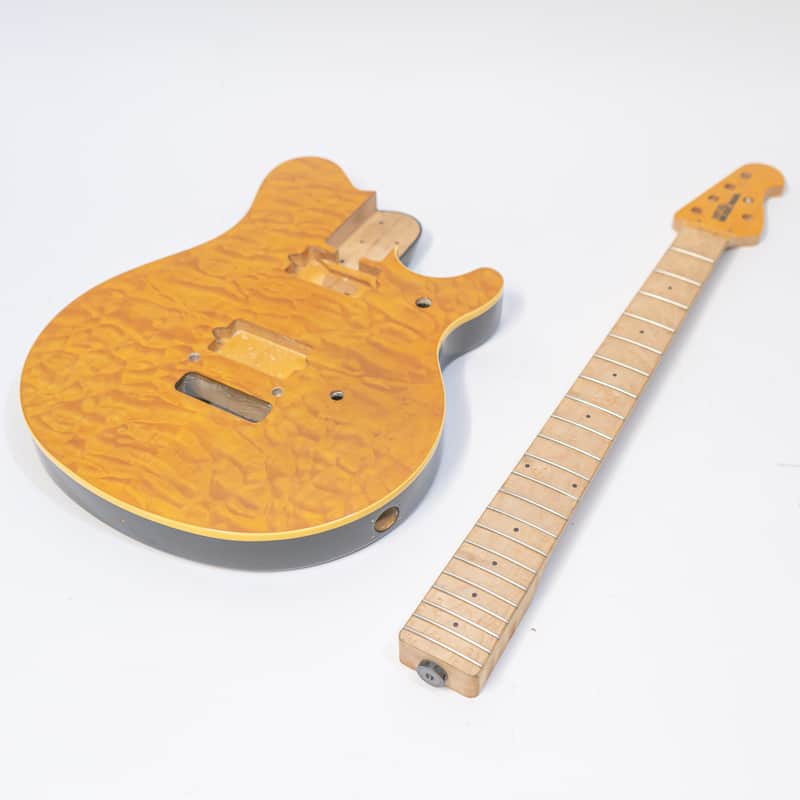Ernie Ball Music Man Axis - Blank Guitar Neck + Body - Quilted Amber image 1