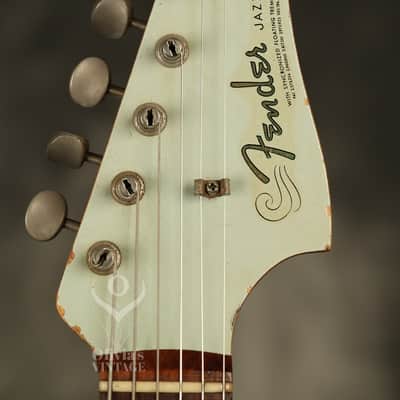 RARE custom color 1962 pre-CBS Fender Jazzmaster w/SLAB BOARD original SONIC BLUE over Sunburst image 3