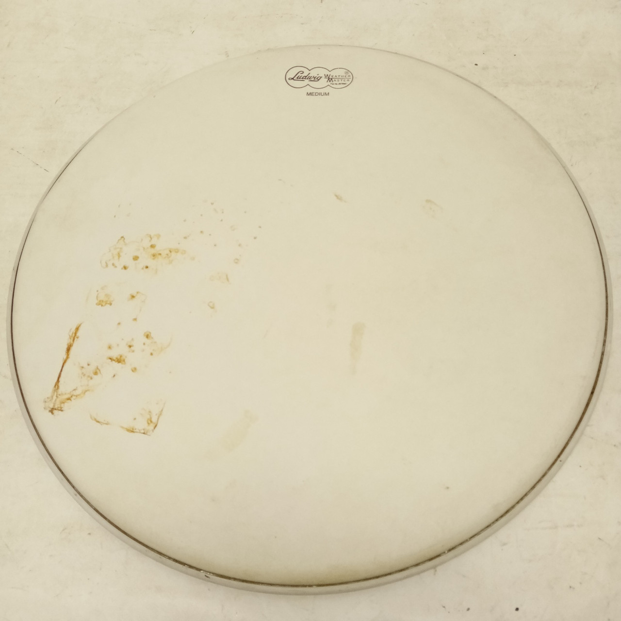 Ludwig 16" Floor Tom Drum Head Cloud Logo Weather Master Medium White Coated 60s — main photograph