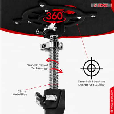 5 Core Drum Throne w 4.5" Padded Stool Adjustable Drummer Chair image 6