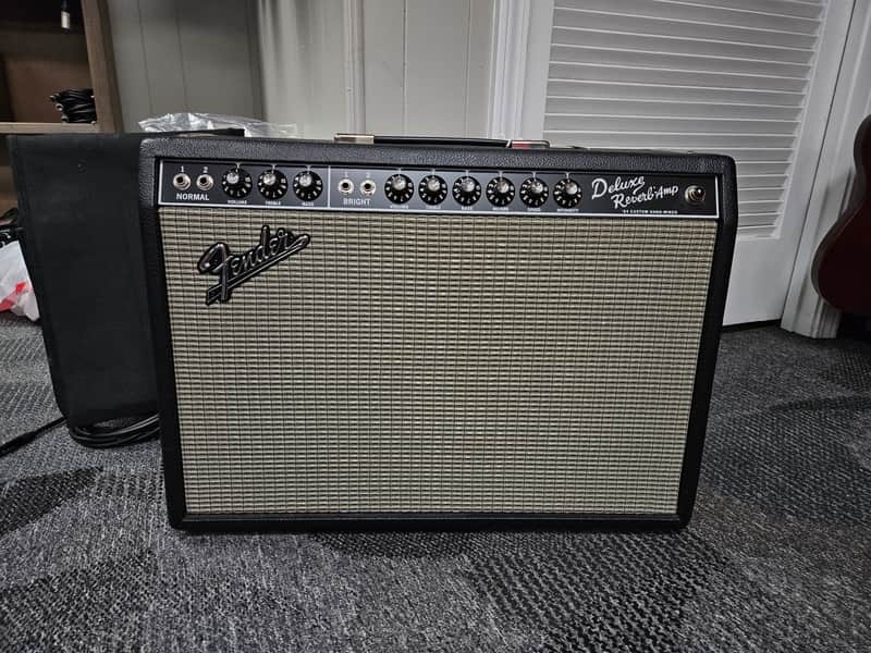 Fender '64 Custom Hand-wired Deluxe Reverb-Amp 2-Channel 20-Watt 1x12" Guitar Combo 2023 - Black image 1