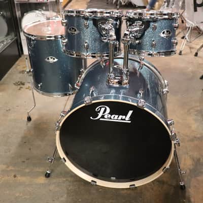 Pearl 4pc Export Drum Set Aqua Blue Glitter image 1