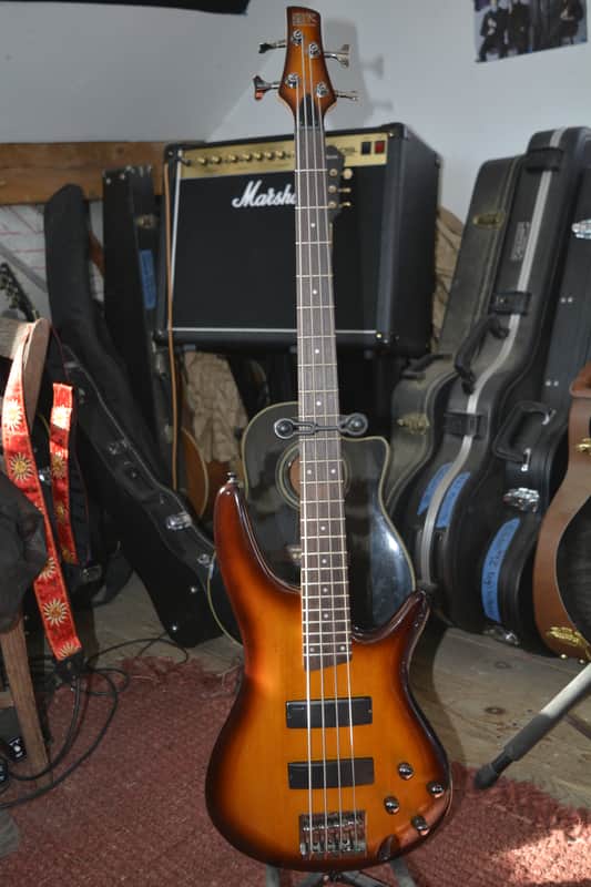 2010 Ibanez SR370 Soundgear Active Bass in Brown Burst, w/New Black Dunlop Straploks & a New Black ABS Hardshell Case image 1