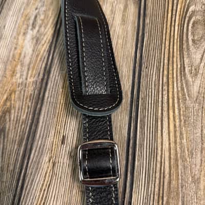 Fender Custom Shop Guitar Bass Strap Black Leather 2" Strat Tele image 4