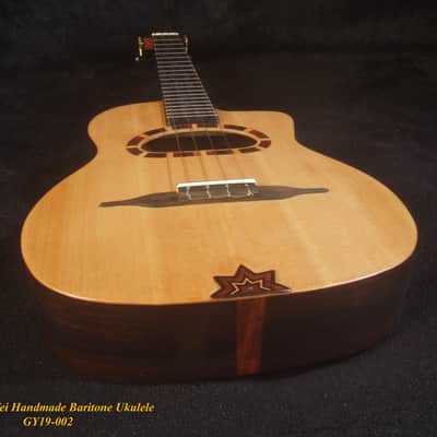 Handmade Gypsy Baritone Ukulele, Solid Spruce & Indian Rosewood, Slotted Head, Soft-bag, Bruce Wei GY19-002 image 10