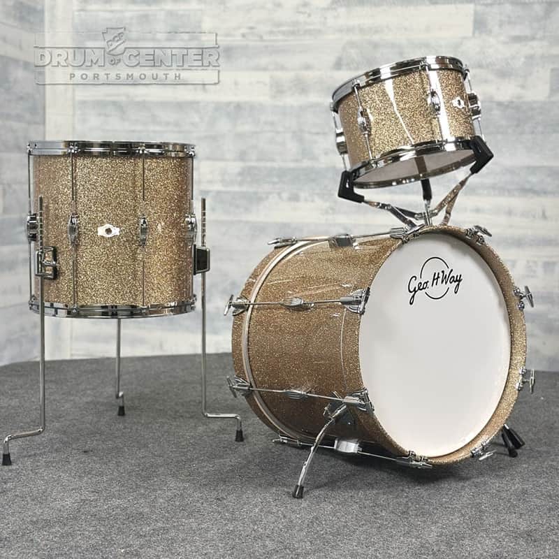 George Way Tuxedo Studio 3pc Drum Set 18/12/14 Champagne Sparkle image 1