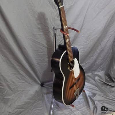RARE "Domino"/Harmony Stella Parlor Guitar (1950s, 2-Tone Burst w/ Faux Flame) image 8