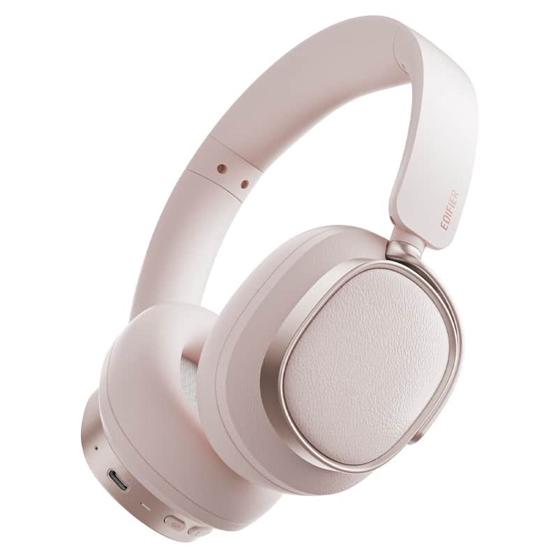Edifier Active Noise Cancelling Headphones, Over Ear Bluetooth Headset, 92H Playtime Wired & Wireless Hi-Res Audio Certified, Fast Charging Clear Calls for Home Office Travel - Pink image 1