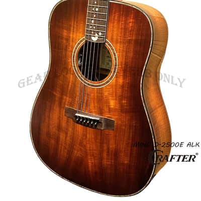 Crafter MIND D-2500e ALK DL Dreadnought all Solid Flamed koa acoustic guitar image 3