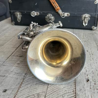 Frank Holton "New Proportion" Cornet — Serial #6646 — Chicago, c.1903–05 — Silver Plate — Collector-Player — Original Case, Extra Slides & Two Period Holton Mouthpieces image 13