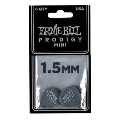 Ernie Ball Prodigy Mini 1.5mm Black Guitar Picks, 6 Pack - 9200 image 3