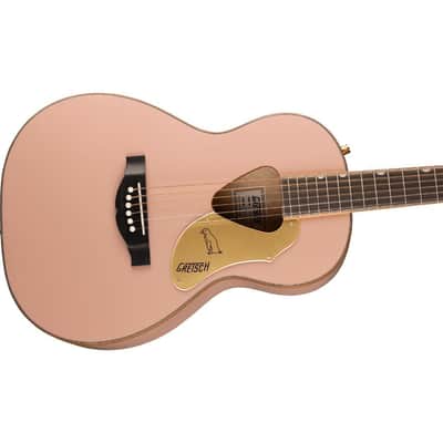 Gretsch G5021E Rancher 6-String Right-Handed Penguin Parlor Acoustic-Electric Guitar with Laminated Maple Body and Gloss Finish (Shell Pink) image 3