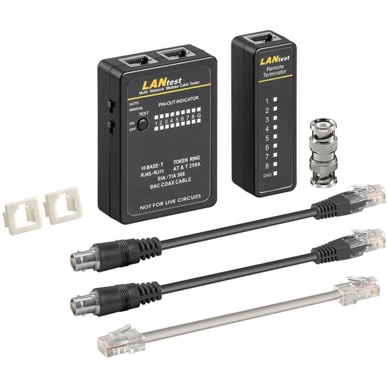 goobay Network Cable Tester Set for CAT5 - Accessory for Presentation Technology